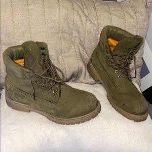 Green timberland boots